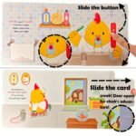 Rooster'S Early Wake-Up Lift-The-Flap Books, Good Wake - Up Habit Formation For Kid, Cute Illustration Style, Interactive Picture Push-Pull Book, By The Artist, Early Education Enlightenment, Best Birthday Gift, Bear Tale - Image 9