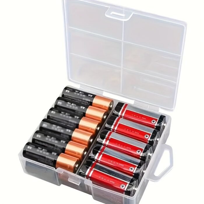 Sturdy Transparent Clear Battery Organizer Box - Holds 24 Aa Or 24 Aaa, Durable, Portable, And Space-Saving Storage Solution For Home, Garage, And Factory Supplies No Power Required - Image 1