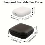 Luxury Storage Case, Earphone Case Hard Headphone Bag For Airpods Earpods Ear Pads Wireless Earphone Accessories, Ideal For Organizing Earbuds, Chargers, And Small Accessories, Accessory Organizer, Durable Sleek Black Case, 7*7*3Cm - Image 4