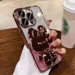 1 Deluxe Electroplated Case For Iphone 15/14/13/12/11Pro Max Plus, Romantic - Cute Bunny Phone Holder And Hidden Holder - Shockproof Ultra-Thin Protection, Easter - Valentine'S Day Gift - Image 2