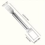 1-Pack Stainless Steel Watermelon & Melon Slicer - 2-In-1 Dual Function Knife & Fork With Ergonomic Handle, Effortless Dicing & Balling Tool For Safe Fruit Prep, Perfect For Home Kitchen & Outdoor Bbq Parties, Sleek Metallic Finish, Durable Kitchen Gadget, Easyuse Utensil - Image 3