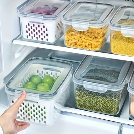 4Pcs/Set - Premium Leak-Proof Food Storage Containers, 2-Layer Airtight Design For Easy Meal Prep - Reusable & Stackable Kitchen Organizers - Perfect For Fruits, Vegetables, Meat & Grains