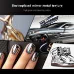 1-Pack Mirror Effect Metallic Nail Polish - Quick-Dry, Long-Lasting Shine, Hypoallergenic & Formaldehyde/Alcohol/ Formula For Women - Metallic Pink Shade For Hands & Feet Nail Care, Modern Nail Art - Image 2