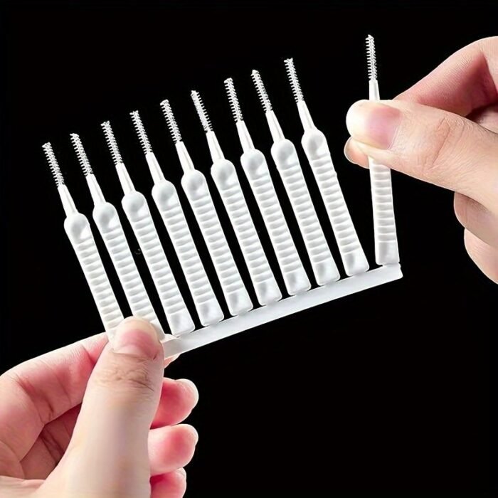 10Pcs Shower Head Cleaning Brush Set, White Multi-Functional Bathroom Accessory For Home Use - Image 1