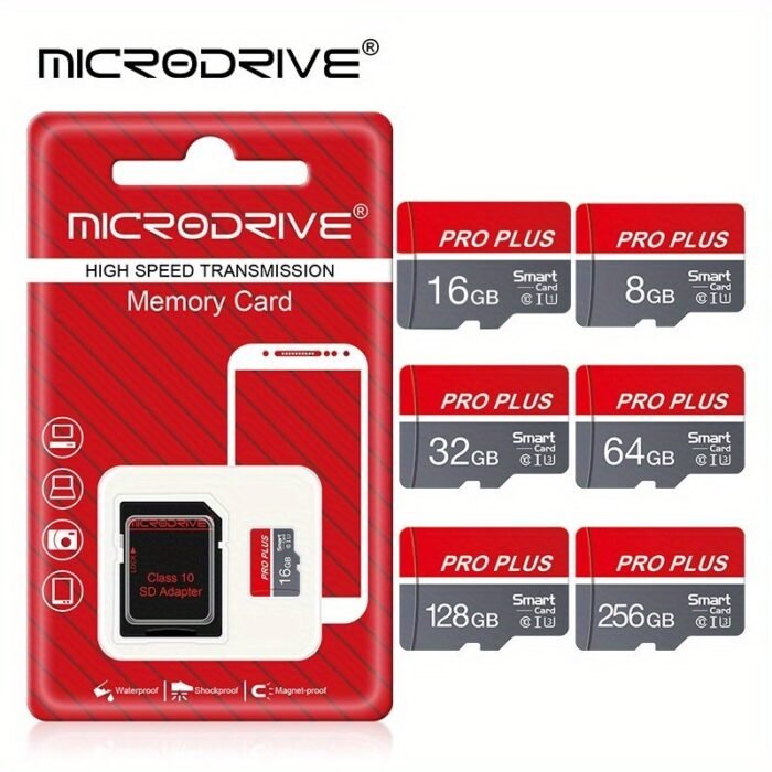 Microdrive Brand Gray Red High Speed Micro Tf Sd Card 8Gb 16Gb 32Gb 64Gb 128Gb 256Gb Memory Card U3 Class 10 Memory Mini Sd Card For Sd Adapter - Image 1