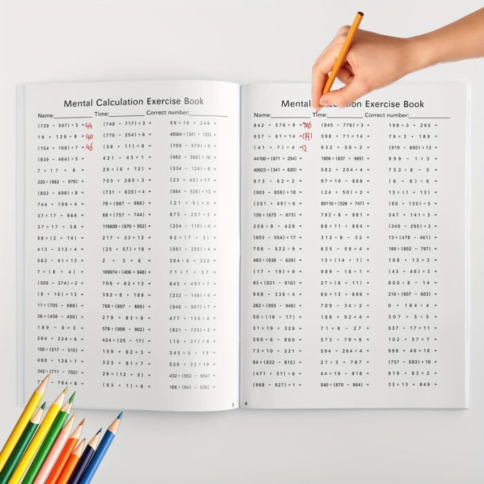 1Pc Advanced-Level Mental Arithmetic Worksheet Series: Enhancing Cognitive Skills Through Challenging Exercises - Image 3