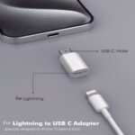 2Pcs, For Lightning Female To Usb C Male Adapter, Only Applicable For Charging And Data Transfer - Image 3
