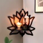 1Pc Creative For Lotus Flower Wall Corner Shelf, Right Angle Decorative Wall Shelf, Suitable For Home Decoration Wall Decoration - Image 6