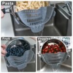 1Pc Aberzey Clip-On Strainer For Pots & Pans - Durable Plastic Kitchen Colander For Pasta, Meat, Vegetables, Fruits - Easy Drainage & Compact Design, Strainer For Pasta, Vegetable Preparation, Modern Kitchenware, Efficient Drainage - Image 2