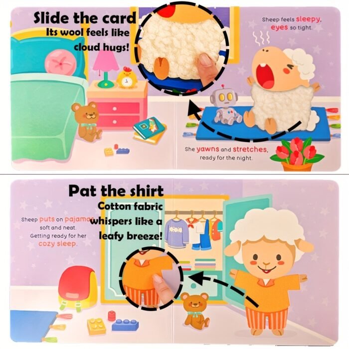 Sheep'S Sleepy Time Learning Books For Kids, Interactive Touch And Feel Books, Good Habit Formation Lift-The-Flap Book, Push, Pull And Slide, English Learning, Engaging Learning Books, Best Gift For Christmas, New Year, Ramadan, Birthdays, From Bear Tale - Image 9