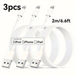 3Pcs/1Pc For Iphone Charger, 12W Long Lightning To Usb Cable 10Ft 6Ft 3Ft Fast Charging Cable For Iphone 14 Pro Max/13/13 Pro Max/12Mini/11 Pro/11/Pro Xs/Xr/8/7/6S/5S - Image 11