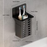 1Pc Toothbrush Holder For Bathroom, Wall Mounted Toothbrush Storage Rack, Bathroom Storage Organizer, Bathroom Multifunctional Toothpaste Toothbrush Container, Bathroom Accessories - Image 3