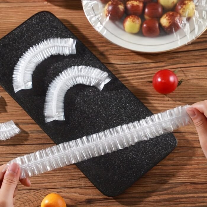 100Pcs Reusable Food Wrap Storage Covers Bags For Bowl Elastic Plate Silicone Lid Cover Kitchen Fruit Plastic Fresh-Keeping Seal For Packing, Gift Hamper - Image 7