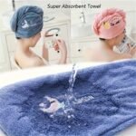 1Pc Magic Microfiber Hair Drying Towel - Quick Dry Shower Cap Turban For Women & Girls, Soft Polyester Fiber Bath Hat, Super Absorbent Lady Head Wrap With Button Closure, Shower Cap For Hair Drying - Image 14