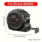 1Pc Oudisi High Precision Digital Tape Measure 3.0Meter/5.0Meter/7.5Meter/10.0Meter - Waterproof Abs Shell & Metal Shaft, Black Golden Heavy-Duty Measuring Tool For Woodworking, Construction, Diy Projects - Image 2