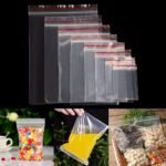 100Pcs/Bag Clear Plastic Resealable Cellophane Bags, Zip Lock Seal, Contemporary Style, Home Kitchen Storage Organizer, Plastic Material, For Baskets, Boxes, Containers, Storage Bins For Home Organization, Baskets, Bins & Containers For Home Organization
