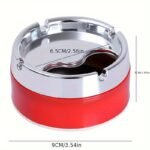 1Pc Stainless Steel Ashtray, Sealed Windproof Ashtray, Living Room Household Rotary Thickening Ashtray - Image 4