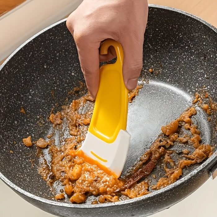 1Pc Durable Silicone Kitchen Scraper - Non-Stick, Easy To Clean, Oil-Proof Cooking Spatula For Baking, Grilling, And Frying - No Battery Needed, Durable Plastic Material - Image 1
