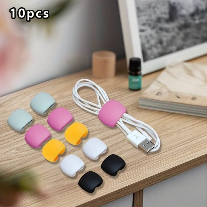 20/15/10/5Pcs Set, Mixed New Wire Storage Organizer, Data Cable Storage Buckle, Travel Data Cable Hub, Headphone Charging Cable Winding Storage Buckle, Simple Multifunctional Winding Buckle - Image 5