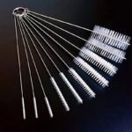Straw Cleaning Brush Set, Stainless Steel Handle Straw Brush Set 10Pcs, Extra Long Straw Brush Suitable For Glass Cups, Straw Cups, Water Bottles And Tubes (White)