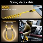 Best Choice 1Pc/5Pcs 65W Zinc Alloy Universal 4-In-1 High-Speed Charging Data Cable, Spring Retractable Cable Compatible With,, S23, S21, One Plus, Mi 13, Huawei, Oppo, Iphone Series Of Products Charging, Car Charging The Best Option - Image 4