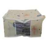 1-Pack Large Capacity Multi-Purpose Storage Bag With Handles, Dustproof & Moisture-Resistant Odorless Non-Woven Fabric, Zipper Closure For Clothes, Toys, Seasonal Organizing - Beige, Clothes Storage - Image 5