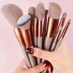 13Pcs Set Of Soft Makeup Brush, 8 Mini Brush &14 Sponge Set, Soft Makeup Brush With Cosmetic Sponge, For Makeup Base Pink, Shadow Of Eyes, Makeup Brush For Blurring Kabuki, Beauty Tools