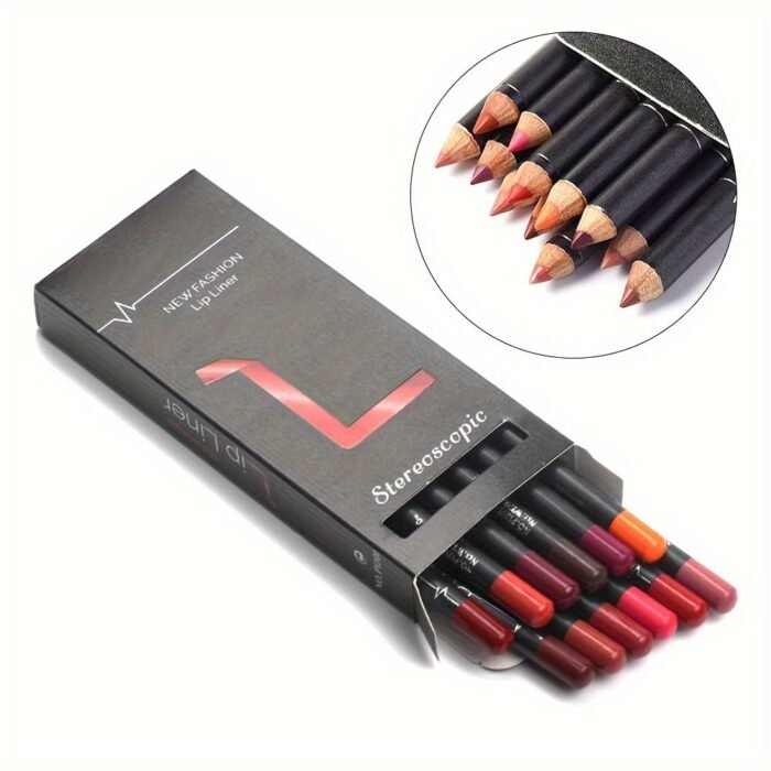 12Pcs Waterproof Multi-Color Lip Liner Set For Long-Lasting, Sweat-Proof, And Natural-Looking Lips Valentine'S Day Gifts Contain Plant Squalane - Image 6