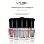 1-Pack Mirror Effect Metallic Nail Polish - Quick-Dry, Long-Lasting Shine, Hypoallergenic & Formaldehyde/Alcohol/ Formula For Women - Metallic Pink Shade For Hands & Feet Nail Care, Modern Nail Art - Image 8