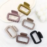 4Pcs Matte Square Hair Claws - Minimalist Rectangular Hair Clips For Updos, Half-Up Styles & Everyday Casual Wear, Durable Non-Slip Hair Accessories For Women & S, Hairstyle Support Tools, Sturdy Grip Clips - Image 2