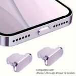 2 Pcs Aluminum Alloy Anti Dust Plug For Iphone 13 12 Mini 11 Pro Max Xs 8 Plus Ipad Airpods Apple Series Lightning Port Cover - Image 9