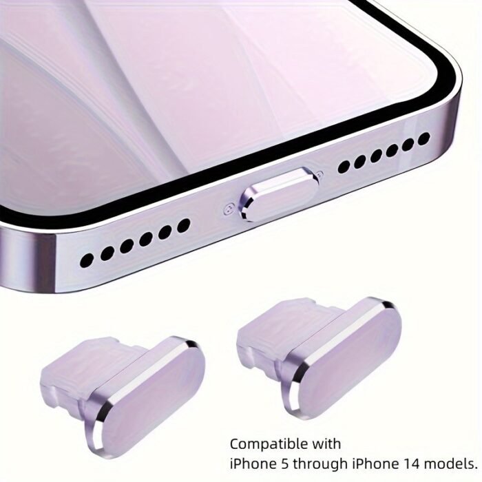 2 Pcs Aluminum Alloy Anti Dust Plug For Iphone 13 12 Mini 11 Pro Max Xs 8 Plus Ipad Airpods Apple Series Lightning Port Cover - Image 9