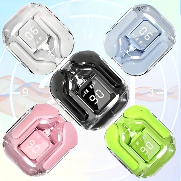 Wireless Earbuds Transparent Tws Silicone In-Ear Sports Gaming Headphones With Hifi Stereo Sound & Led Display - Perfect Gift For Birthday/Christmas/Girlfriend - Image 1