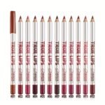 12Pcs/Set Matte Lip Liner & Lipstick Pencil - Long-Lasting, Non-Stick Formula In Vibrant Reds & Browns, Sulfate-Free For All Light Beige Types - Image 5