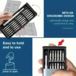 25-In-1 Precision Screwdriver Set, Multi-Function Repair Tools For Mobile Phone & Tablet Disassembly, Durable Plastic, Uncharged - With Various Screw Heads - Image 6