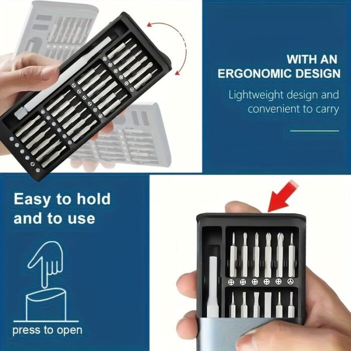 25-In-1 Precision Screwdriver Set, Multi-Function Repair Tools For Mobile Phone & Tablet Disassembly, Durable Plastic, Uncharged - With Various Screw Heads - Image 6