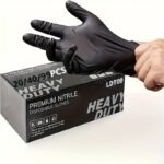 20/40/99Pcs Nitrile Gloves, Black, Disposable Gloves For Household Cleaning And, Disposable Cleaning Gloves, Cleaning, Suitable For Kitchen Cleaning, Household Cleaning, Heavy Duty Gloves, Disposable Nitrile Gloves