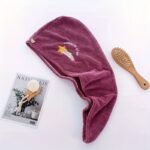 1Pc Magic Microfiber Hair Drying Towel - Quick Dry Shower Cap Turban For Women & Girls, Soft Polyester Fiber Bath Hat, Super Absorbent Lady Head Wrap With Button Closure, Shower Cap For Hair Drying - Image 8