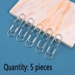 1Pc/5Pcs Metal Love Creative Paperclip Style Pen Holder, Simple Portable Student Notebook Holder Accessories Round Ballpoint Pen Clip - Image 9