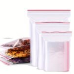 100Pcs/Bag Clear Plastic Resealable Cellophane Bags, Zip Lock Seal, Contemporary Style, Home Kitchen Storage Organizer, Plastic Material, For Baskets, Boxes, Containers, Storage Bins For Home Organization, Baskets, Bins & Containers For Home Organization - Image 5