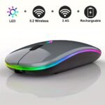 Rechargeable Led Backlit Wireless Mouse, Ultra-Thin 2.4G/5.2 Dual Mode Silent Portable Usb Optical Gaming Mouse, Compatible With Laptop/Desktop/Tablet, Ambidextrous Design, 500Mah Battery, Type-C Charging, No Charger Included, Computer Accessory | Ambidextrous Design | Type C Charging Port, Mouse Accessories - Image 13