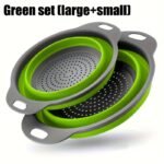 1/2 Set Round Silicone Kitchen Drain Basket Set Collapsible Funnel - 1 Large, 1 Small, Very Suitable For Draining Pasta, Vegetables And Fruits - Image 19