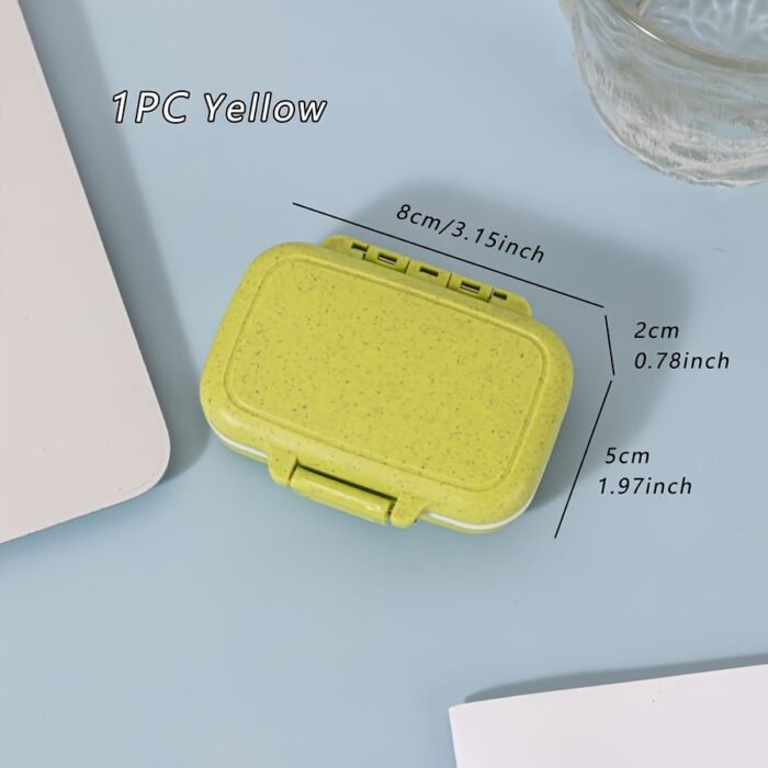 1Pc Colorful Portable Mini Medicine Box - Moisture-Proof, 3-Compartment Rectangular Organizer For Am/Pm Pills, Compact & Easy To Carry - Image 8