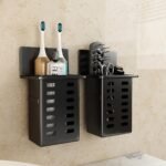 1Pc Toothbrush Holder For Bathroom, Wall Mounted Toothbrush Storage Rack, Bathroom Storage Organizer, Bathroom Multifunctional Toothpaste Toothbrush Container, Bathroom Accessories - Image 4