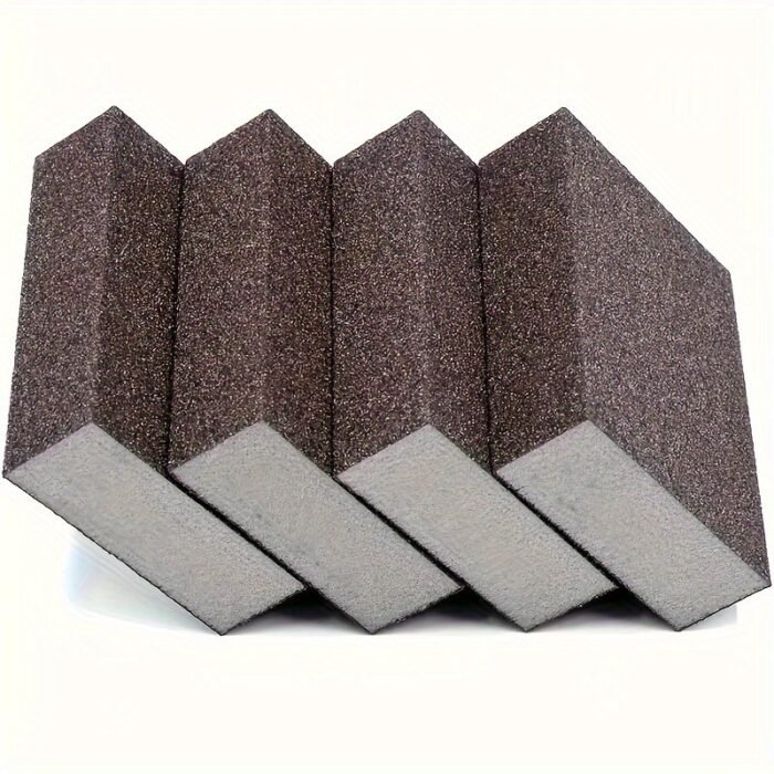 4Pcs Diamond Sanding Block Set - Coarse To Ultra Fine Grit, Wet/Dry Dual-Use, Washable & Reusable, For Woodworking, Furniture Polishing, Metal Rust Removal - High-Density Emery Sponge Pads, Woodworking Tools - Image 3