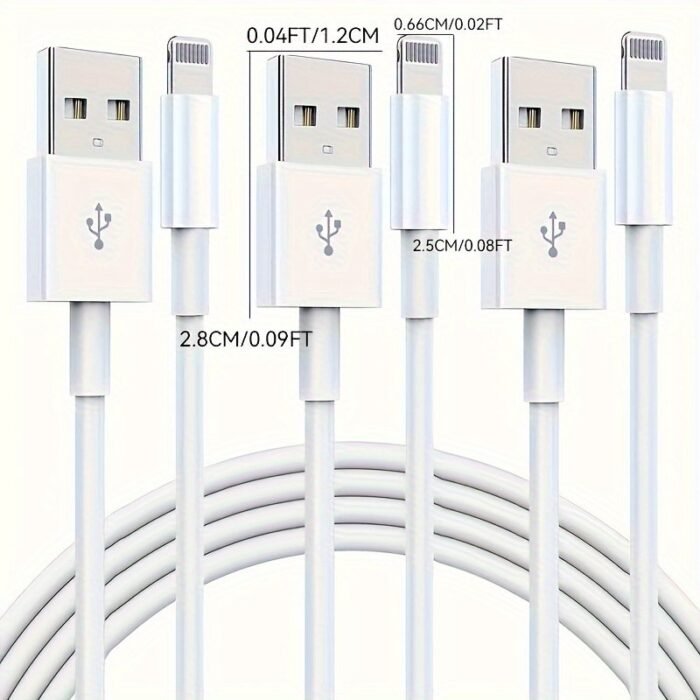 3Pcs/1Pc For Iphone Charger, 12W Long Lightning To Usb Cable 10Ft 6Ft 3Ft Fast Charging Cable For Iphone 14 Pro Max/13/13 Pro Max/12Mini/11 Pro/11/Pro Xs/Xr/8/7/6S/5S - Image 2