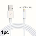 1Pc/3Pcs For Iphone Charger Cable Lightning Data Cable, Original 100.58/201.17/304.8Cm Usb A Charging Cable Suitable For Iphone 13 12 11 Mini Pro Xr Xs Max X Se 8 7 6 Plus For Ipad Ipod For Airpods - White, Lightning To Usb Adapter, Lightning Charging Cable, Fast Charging Cable, Device Charging, Compact Connector, Tanglefree Wire, Reinforced Connector, Highquality Wire, Fast Charging Wire, Gadget Lovers, Mobile Accessories, Portable Accessory, Lightweight Wire, Ofc Cable Construction, Durable - Image 9