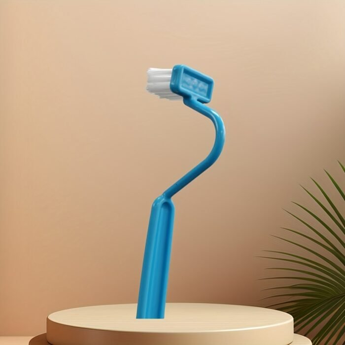 Blue V-Shaped Toilet Brush: Innovative S-Shaped Curved Design For Efficient Cleaning Of The Toilet Bowl. - Image 3