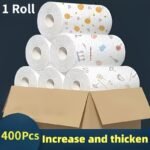 400Pcs Washable Kitchen Paper Towels - Absorbent, Non-Stick Oil-Absorbent Roll, Durable Polyester Fabric, Ideal For Kitchen, Car, Living Room, Toilet, Bedroom, Kitchen Cleaning Essentials | Decorative Kitchenware | Washable Fabric