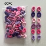 40/60Pcs Colorful Jersey Hair Bands For - High Elasticity, No Damage, Braided Ponytail Holders, Hair Ties With Bow & Beaded Details - Perfect For Homecoming, Boho & Sweet Styles, Hair Accessories For - Image 17